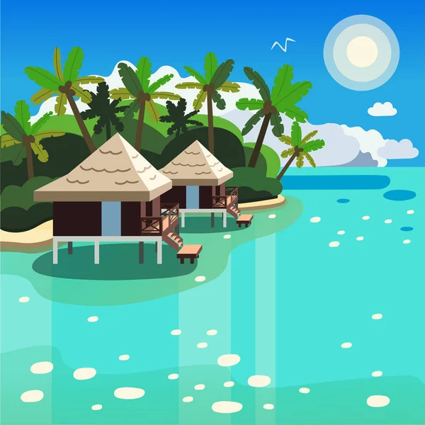 Bungalows Imagen Vector Simple — Vector de stock