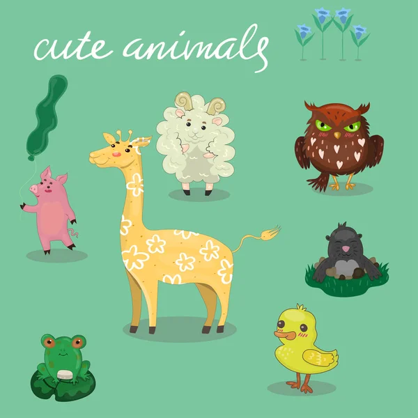 Animales dibujado a mano estilo Vector ilustración . — Vector de stock