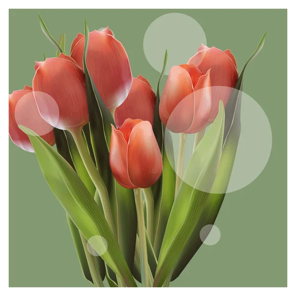 Tulipán Flor Realista. Tulipán en Vector eps 10 — Vector de stock