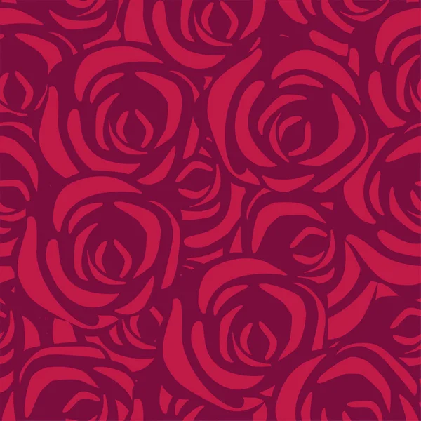 Červené růže vektorovým vzorem. Návrhových prvků pro pozadí, tkaniny, obaly a mnohem více. Vektorový obrázek — Stockový vektor