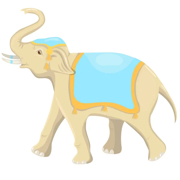 Ilustración vectorial del festival del elefante indio. Aislado sobre fondo blanco . — Archivo Imágenes Vectoriales