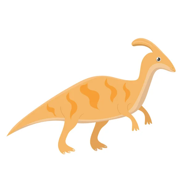 Parasaurolophus dinoszaurusz. Vektoros illusztráció izolált fehér háttér. — Stock Vector