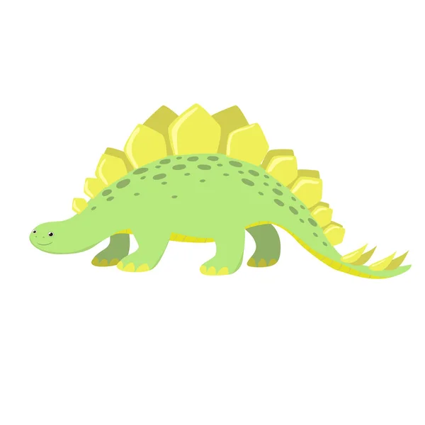 Dinosaurio Stegosaurus. Aislado sobre fondo blanco ilustración de dibujos animados. Gráficos vectoriales . — Archivo Imágenes Vectoriales