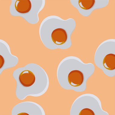 Kızarmış yumurta ile dikişsiz doku. Vektör çizimi.