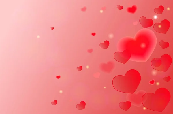 Κόκκινο-ροζ θόλωμα φόντο με καρδιές. Διανυσματικό πρότυπο. — Διανυσματικό Αρχείο