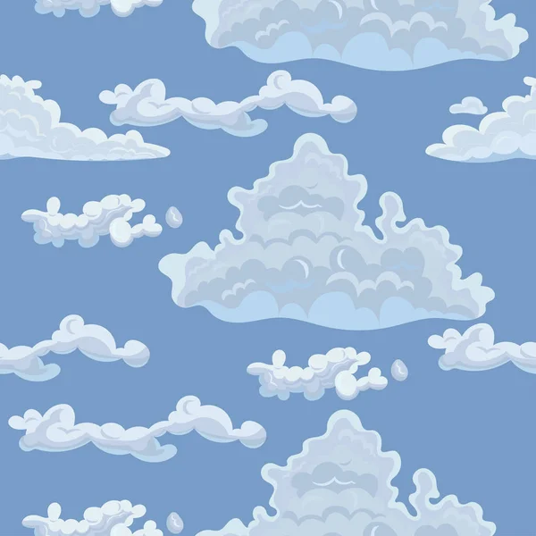 Nahtlose Textur mit Wolken. Vektorschablone für Textilien, Packpapier und andere. — Stockvektor