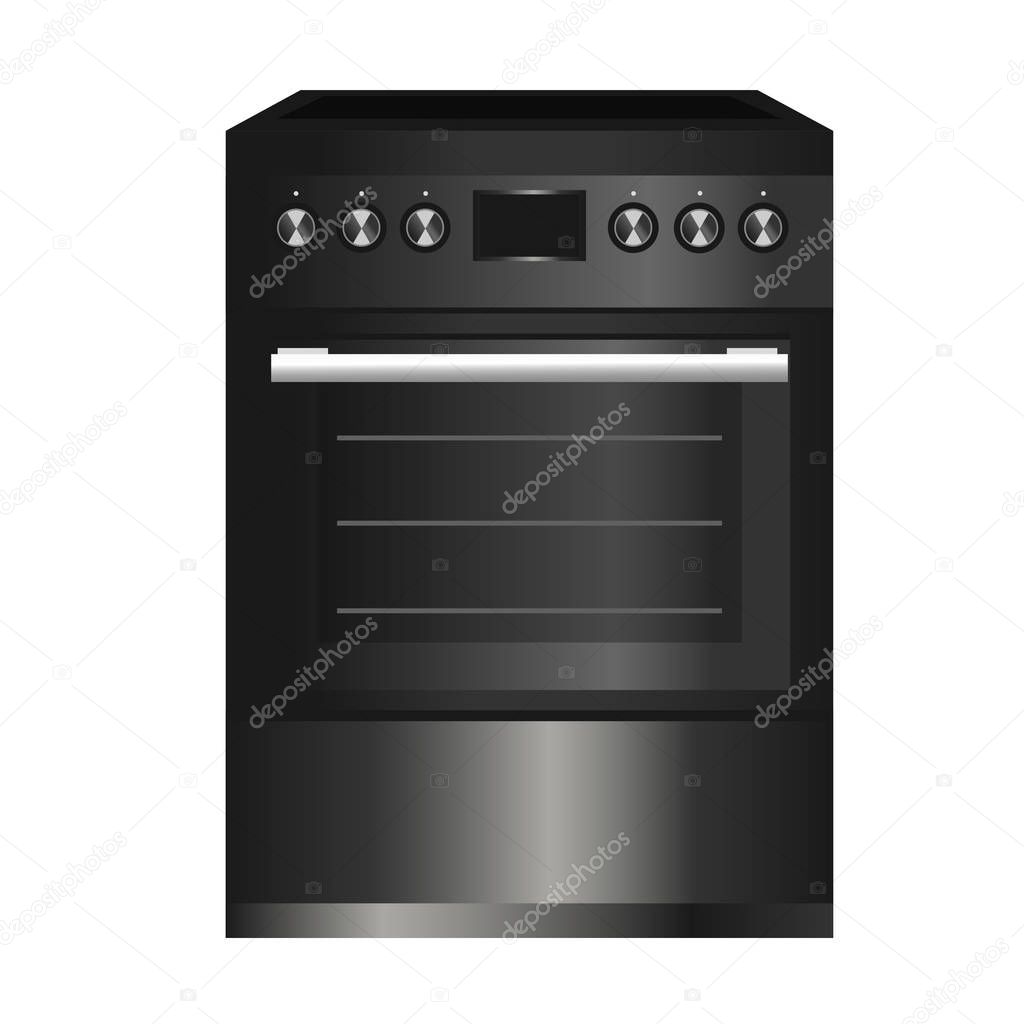 Kitchen stove. Home appliances isolated on a white background. Vector graphics.