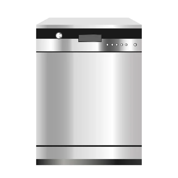 食器 洗い 機。白い背景に隔離された家電製品。ベクトルグラフィックス. — ストックベクタ