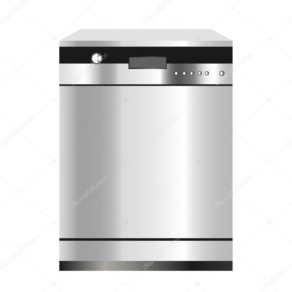 Dishwasher. Home appliances isolated on a white background. Vector image.