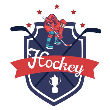 Hokey logosu beyaz arka plan üzerinde izole. Vektör grafikleri.