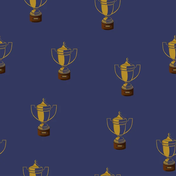Naadloos patroon met cups op een donker blauwe achtergrond. Vectorafbeeldingen. — Stockvector