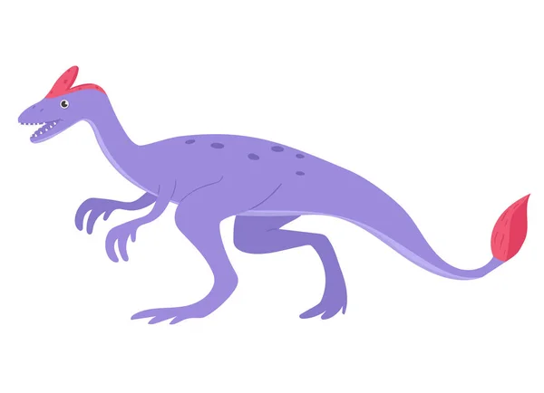 Oviraptor en style dessin animé Isolé sur fond blanc. Graphiques vectoriels . — Image vectorielle