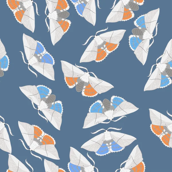 Seamless pattern with moths. For fabric, wallpaper, wrapping paper. — Stock Vector