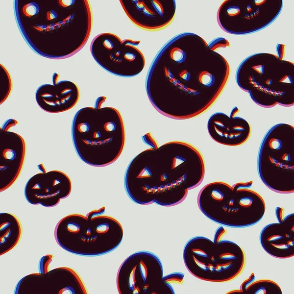 Nahtloses Muster mit Halloween-Kürbissen. Vektorgrafik. — Stockvektor