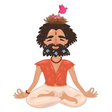 Kafasında bir yuva olan Yogi.