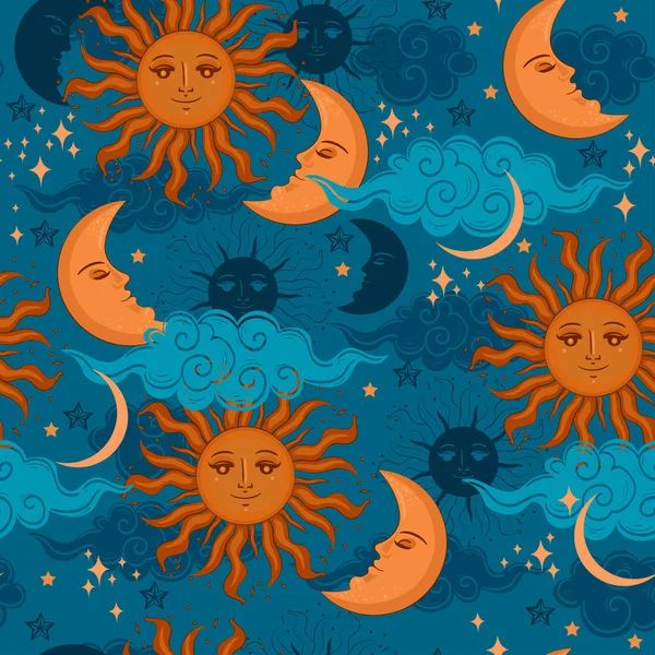 ดวงดาวดวงอาท และดวงจ นทร แบบไร รอยต ภาพเวกเตอร — ภาพเวกเตอร์สต็อก