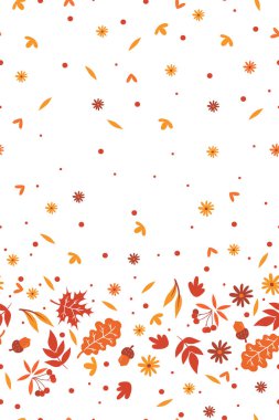 Sonbahar yapraklı, pürüzsüz desen. Vektör resmi.