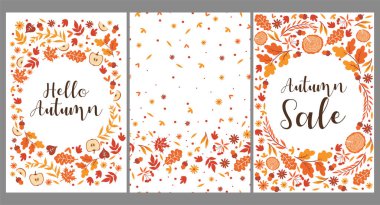 Sonbahar yapraklı şablonlar. Vektör resmi.