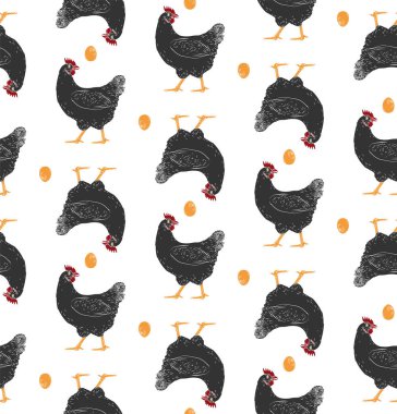 Tavuk ve yumurta vektör desen. 