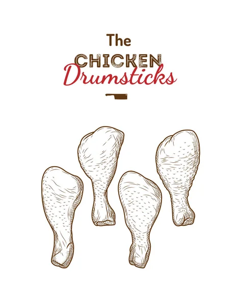 Bâtonnets de poulet jambes dessin illustration . — Photo
