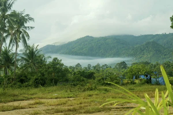 Campo Montaña Cielo — Foto de Stock