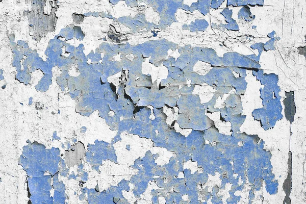 Plank with blue peeling paint. — Stock Photo, Image