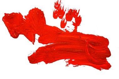 Kırmızı rengin soyut gouache dokusu. Yakın plan resim..