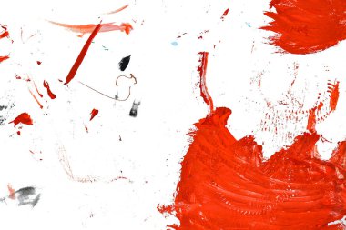 Kırmızı rengin soyut gouache dokusu. Yakın plan resim..