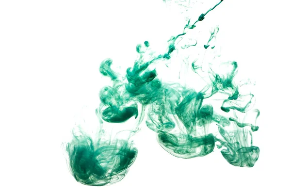 Una Nube Pintura Verde Liberada Agua Clara Aislar Sobre Fondo —  Fotos de Stock