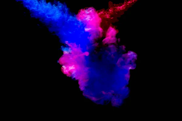 Una Nuvola Vernice Rosa Blu Rilasciata Acqua Limpida Isolare Uno — Foto Stock