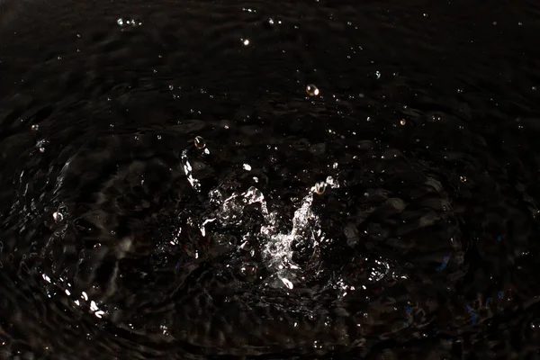 Siyah izole arkaplanda berrak su damlası.