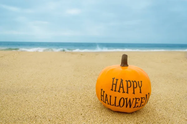 Oceano Feliz Halloween Fundo Com Abóbora Imagem De Stock
