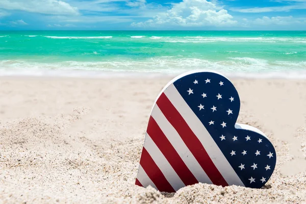 Patriotische USA Hintergrund am Sandstrand — Stockfoto