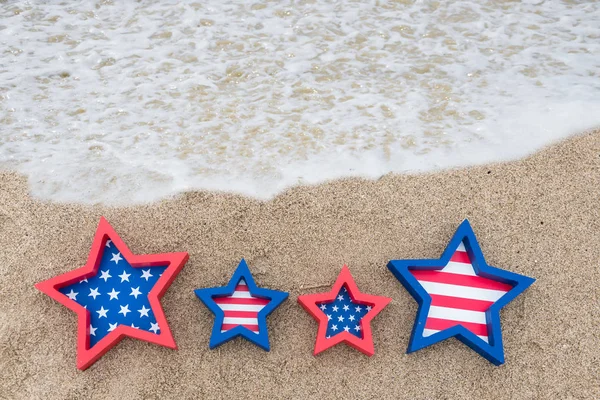 Patriotic USA background on the sandy beach