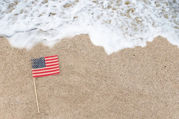 Patriotic USA background on the sandy beach — Stock Photo, Image