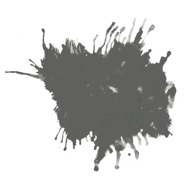 Beyaz arkaplanda mor renk sıçrayan el fırçası.