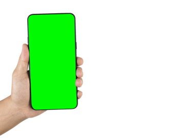 Yakın plan akıllı telefon beyaz arkaplanda izole edilmiş.
