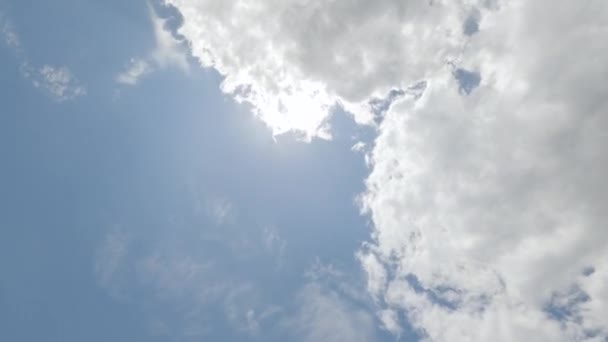 Moto Nuvole Bel Cielo Azzurro Con Luce Del Sole Giorno — Video Stock