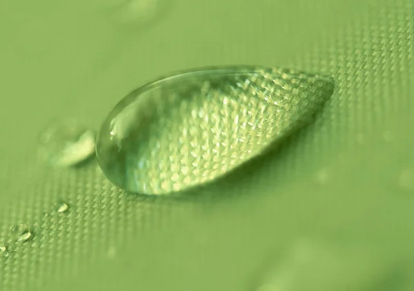 Detailní Záběr Kapky Vody Zeleném Pozadí — Stock fotografie