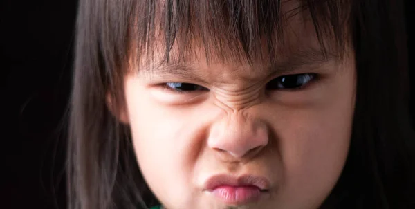 Portrait Child Face Angry Expression — Stock Photo, Image