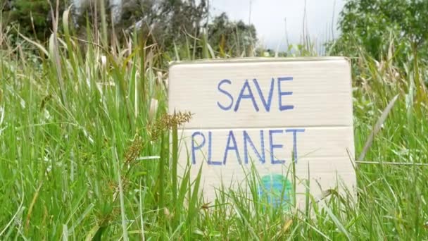 Знак Збереження Природи Задньому Плані Концепція Всесвітнього Дня Навколишнього Середовища — стокове відео