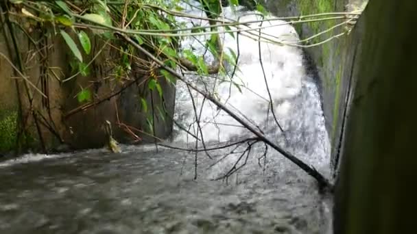 Vattenflöde Dräneringsdiket Betong Lokala Vattenvägar — Stockvideo