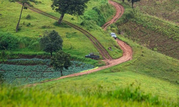 Estrada Terra Para Carros Até Doi Mae Tho Com Belas — Fotografia de Stock