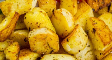 Sıcak patates kızartması bir arka plan