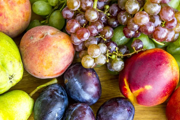 Muitas Frutas Tabuleiro Composição Dos Frutos — Fotografia de Stock