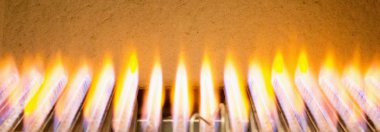 Yangın doku. Bir gaz Kazan içinde ateş.