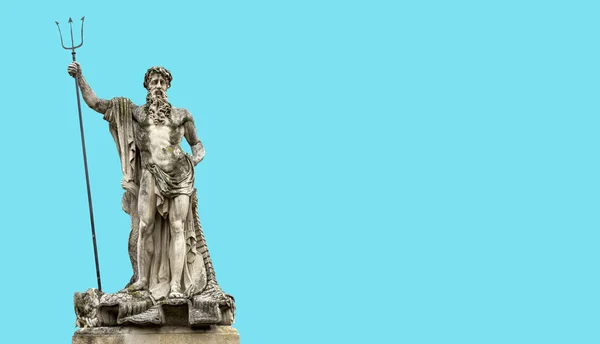 Estátua Deus Romano Água Netuno Mitologia Grega Poseidon — Fotografia de Stock