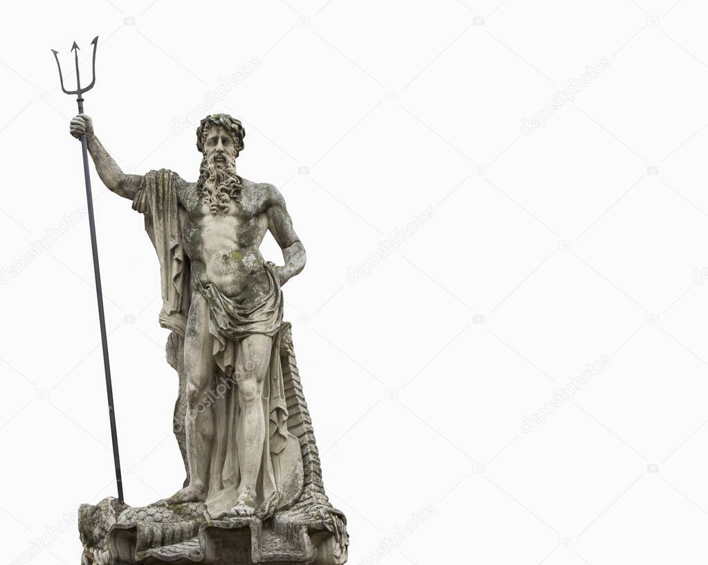 Statue of the Roman god of water of Neptune. In Greek mythology, Poseidon