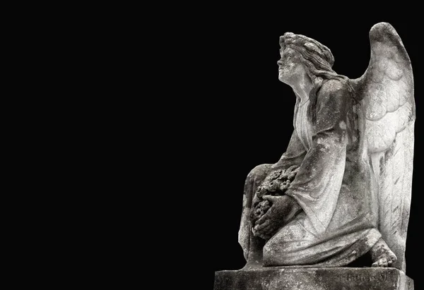 Estátua Anjo Cansado Dor Oração Estresse — Fotografia de Stock