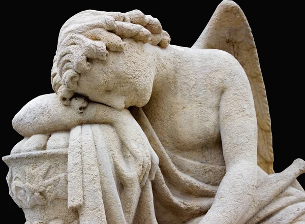 Figura Anioła Zmęczony Ból Modlitwy Stres — Zdjęcie stockowe